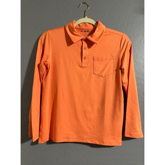 01. Algo Boys Quick Dry Performance Long Sleeve Polo Size M 8/10 NWOT - Picture 1 of 5